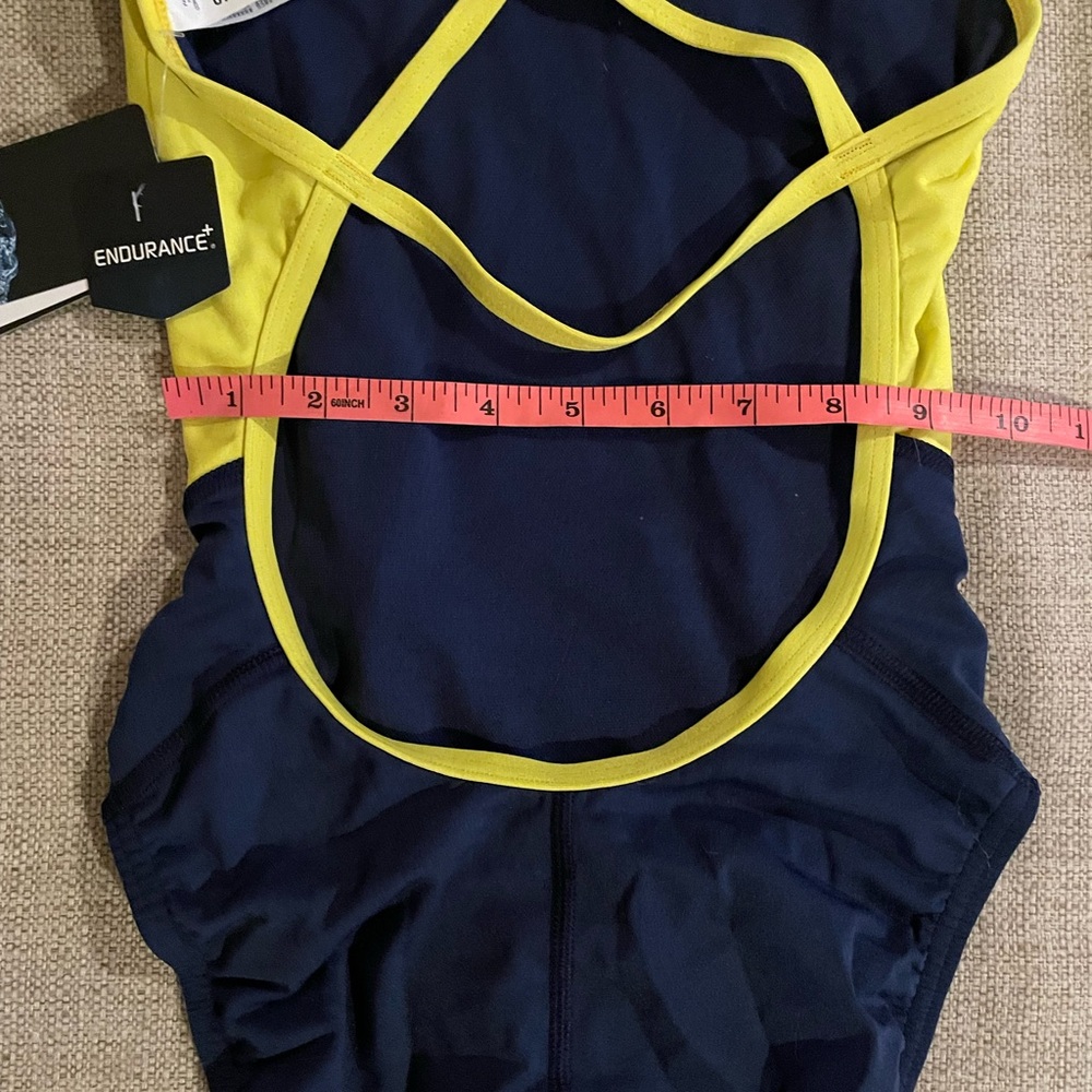 Speedo Endurance+ One Piece Swimsuit Women’s US Size 28 (XXS) Blue Gold - Picture 9 of 11